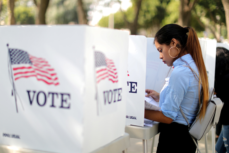 Latino voters at Polls